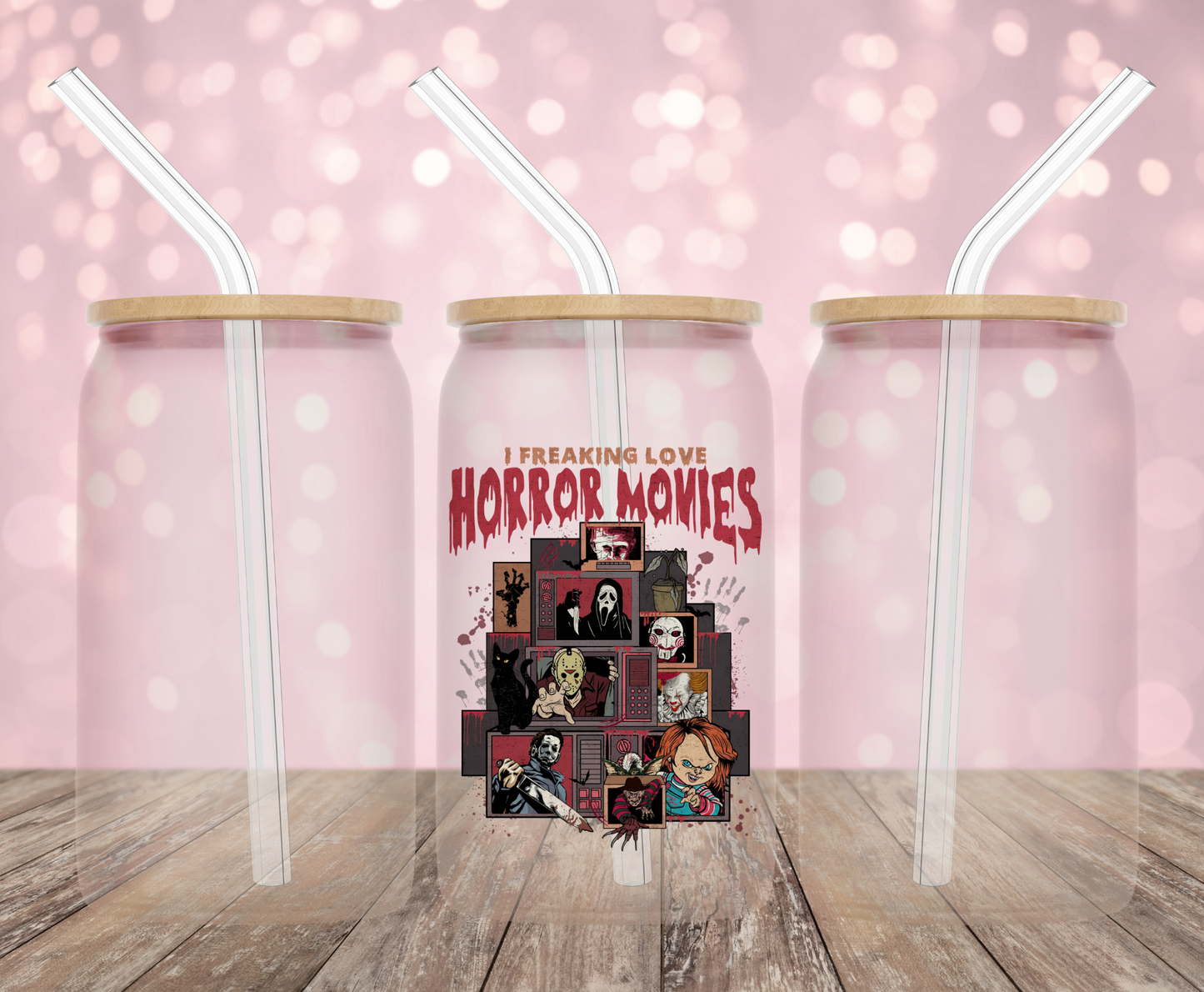 I Love Horror Movies UV DTF Decal