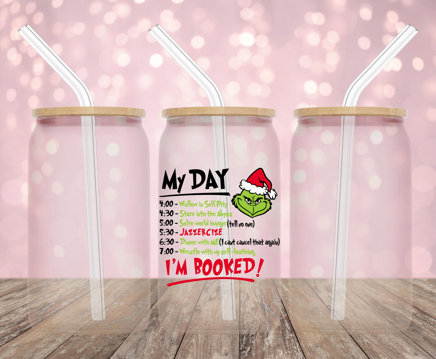 Grinchy My Day Red UV DTF Decal