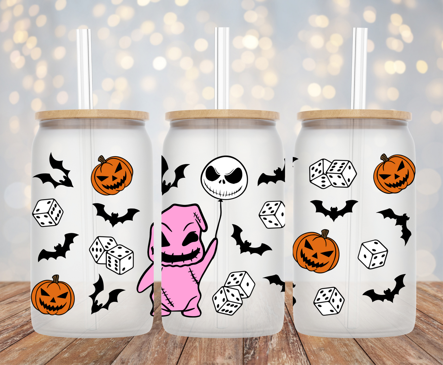 Oogie Pink & Jack Ballon UV DTF Wrap