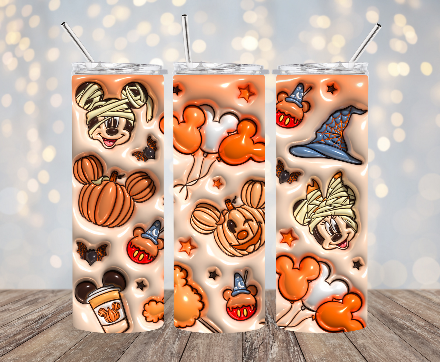 Magic Spooky Friends and Pumpkins 3D Tumbler