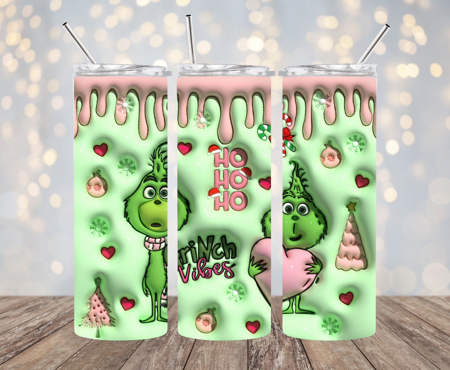 Little Grinchy Vibes 3D Tumbler