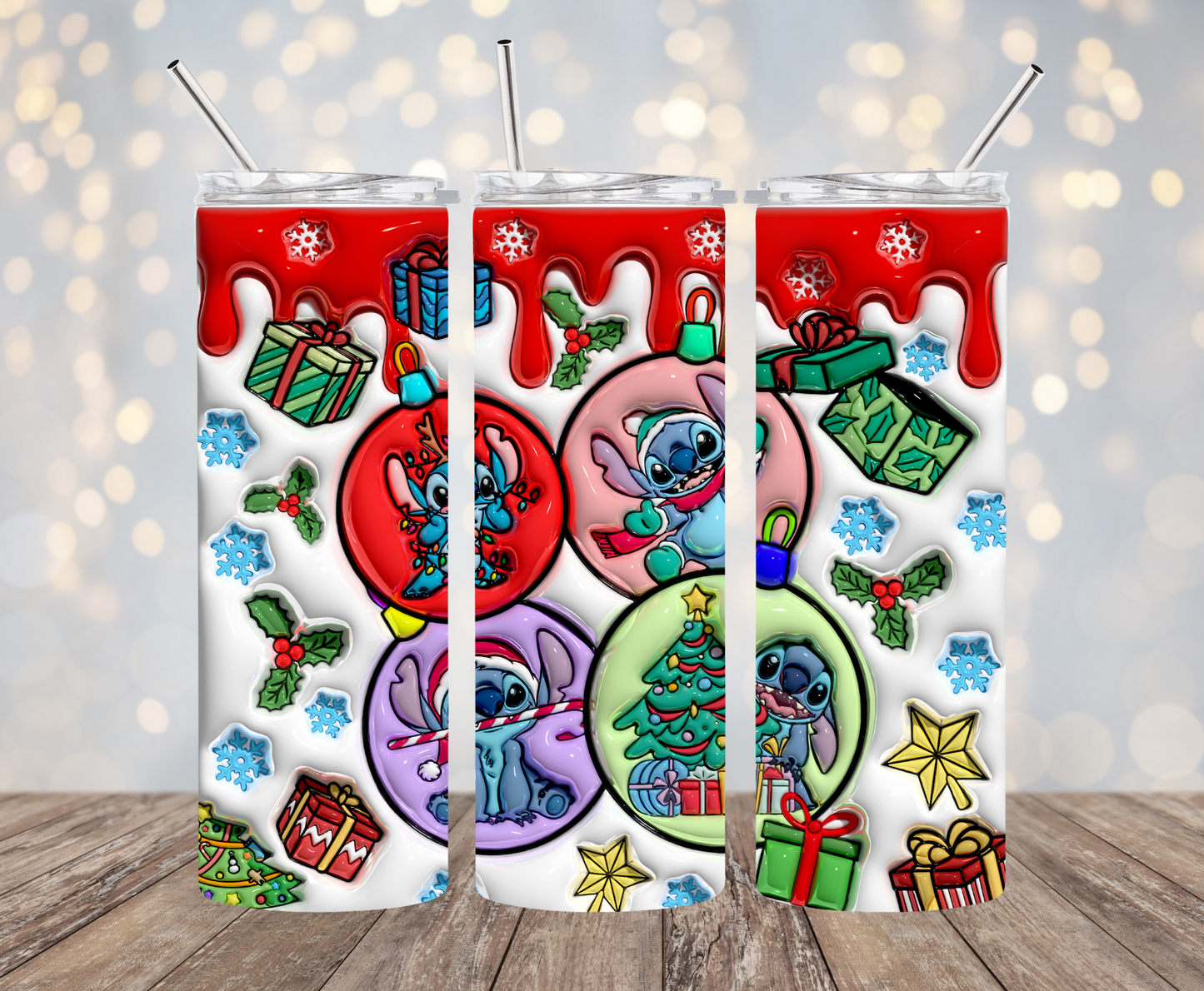 Alien Christmas Ornaments 3D Tumbler