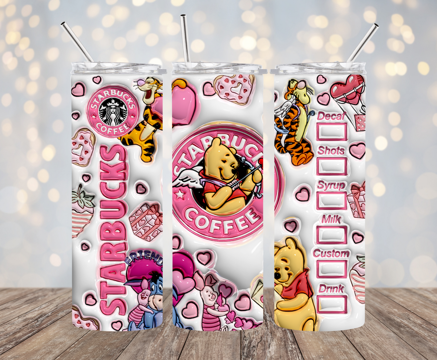 Hunny Bear Love Coffee 3D Tumbler