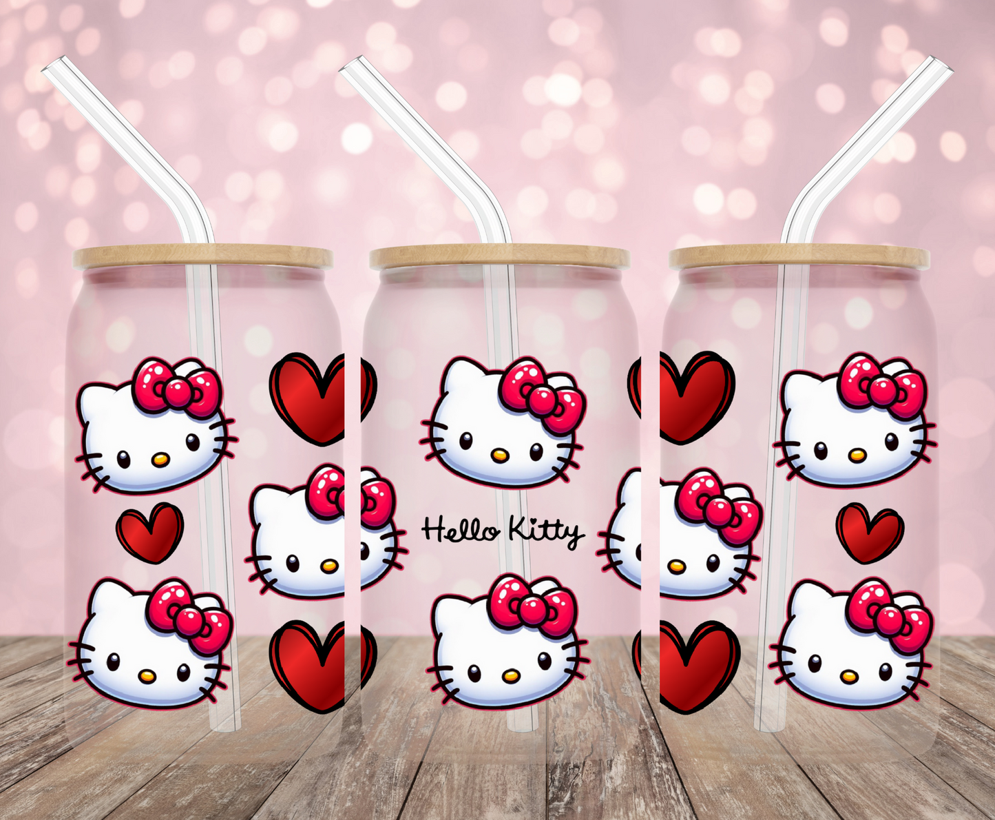 Kawaii Cat Hearts and Love UV DTF Wrap