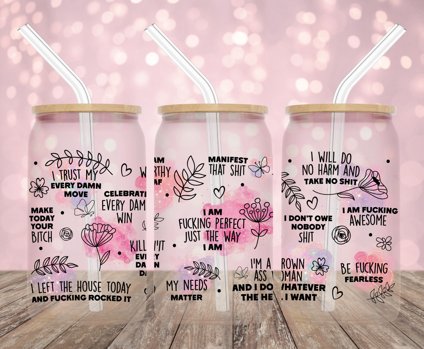 Self Love Affirmations UV DTF Wrap