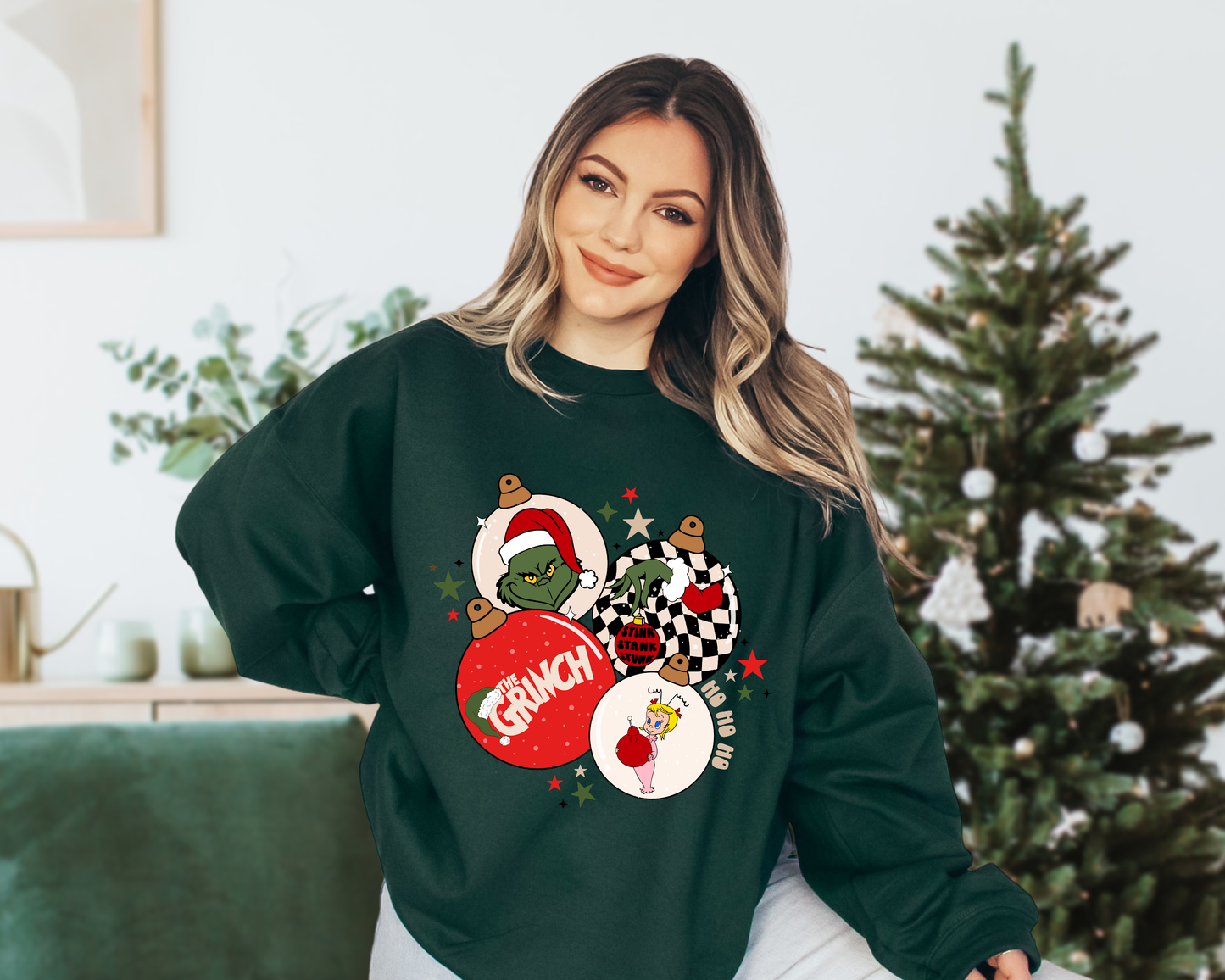 Grinchy Ornaments Crewneck