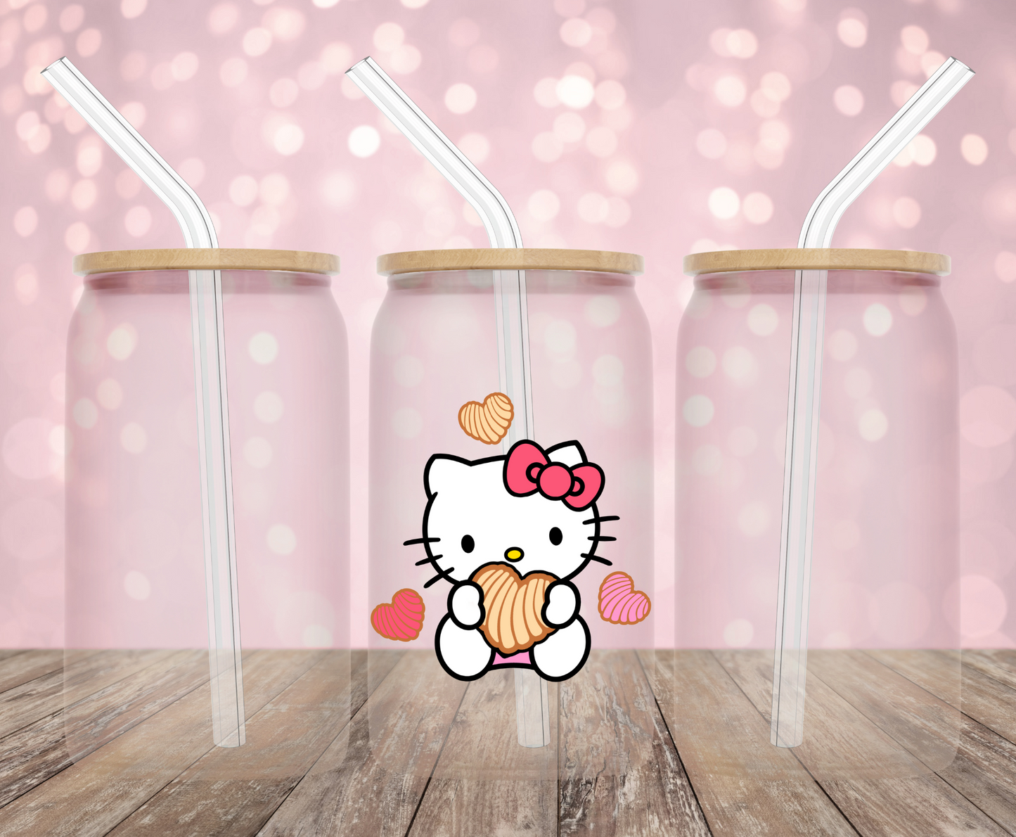 Kawaii Cat and Conchas UV DTF Decal