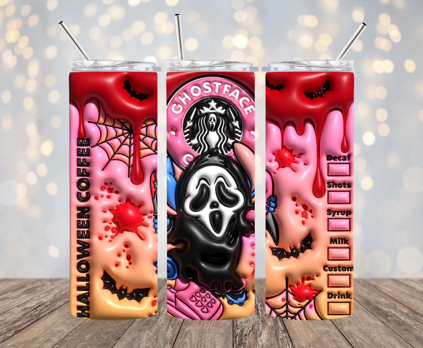 Alien Ghostface Coffee 3D Tumbler