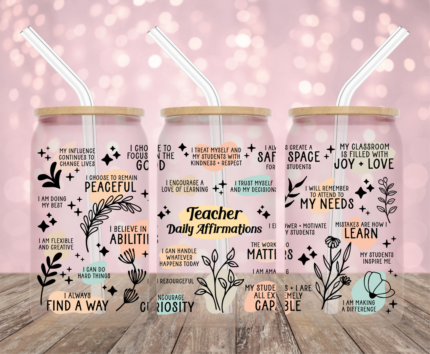 Teacher Daily Affirmations UV DTF Wrap
