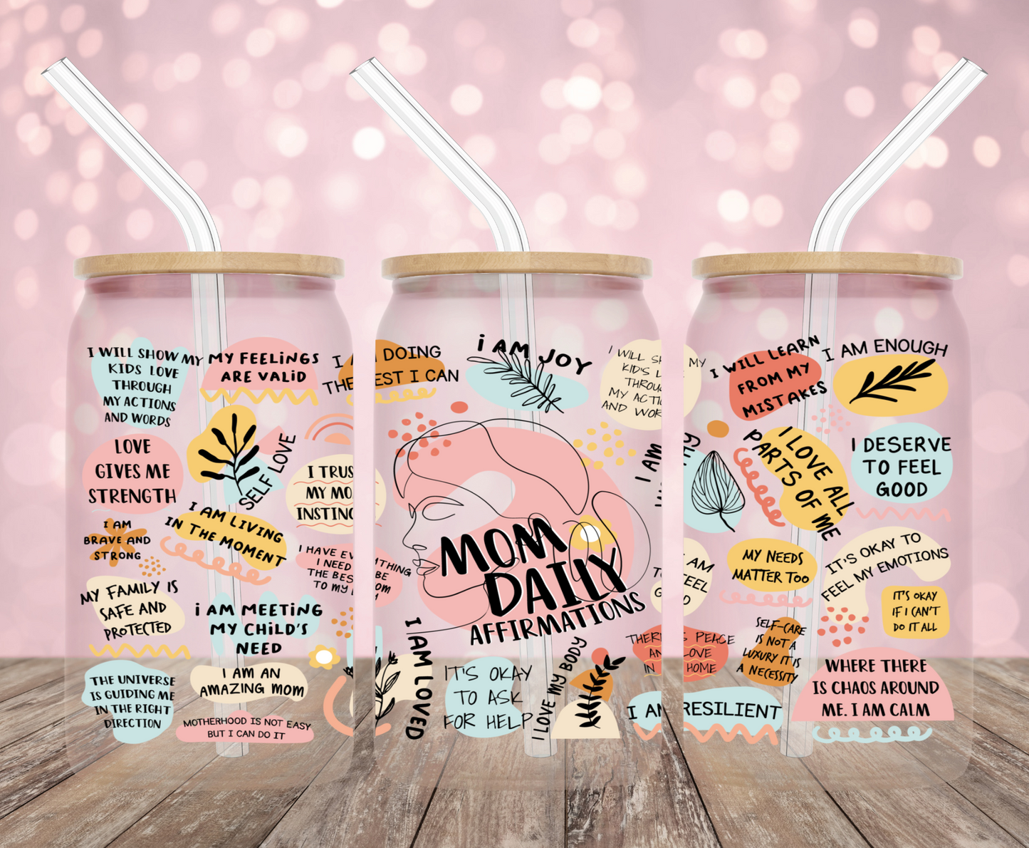 Mom Affirmations UV DTF Wrap