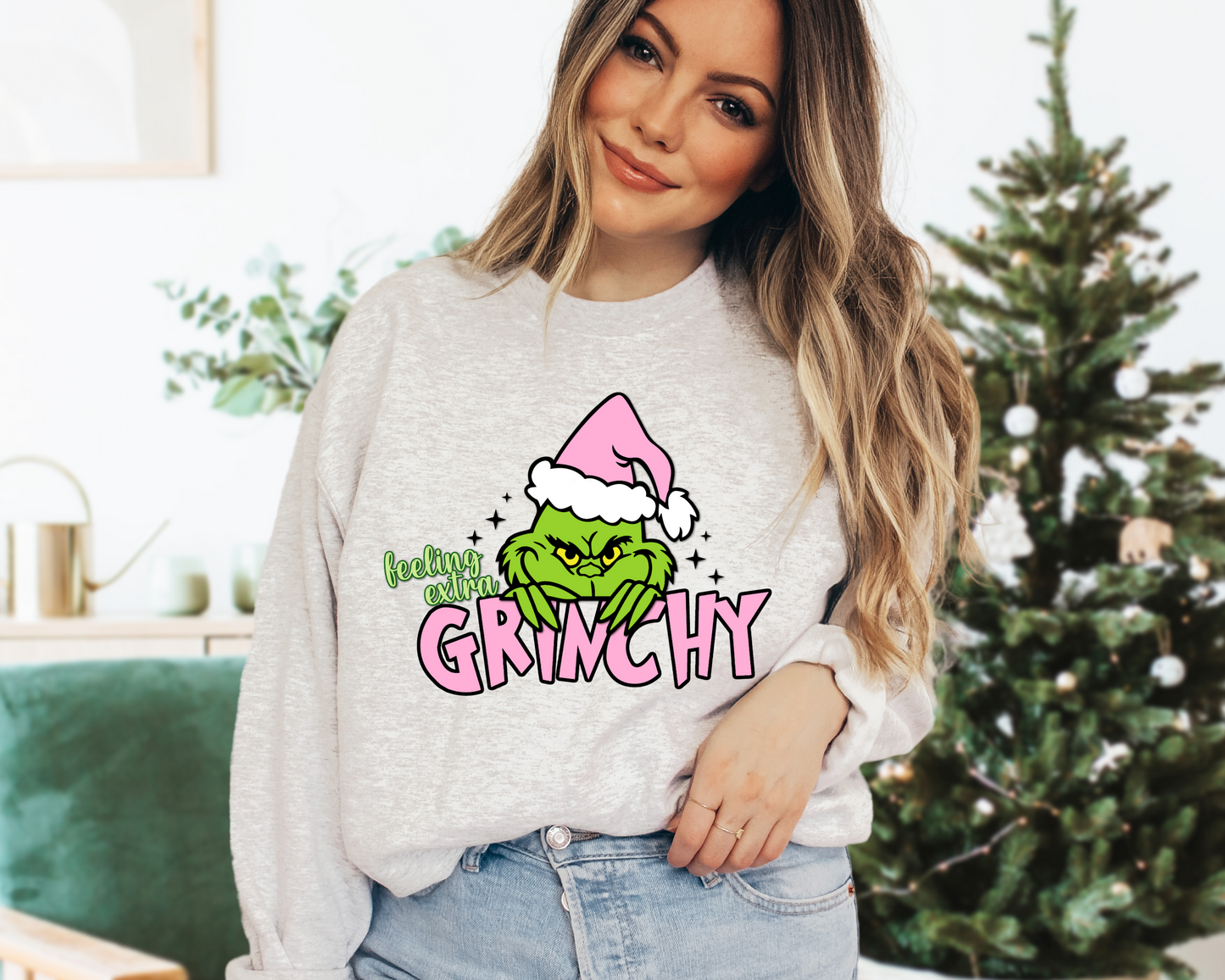 Feeling Extra Grinchy Pink Crewneck
