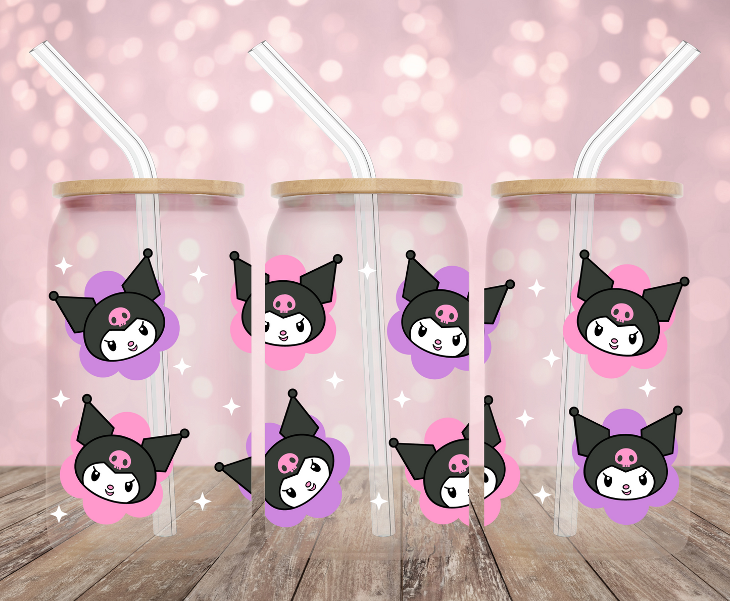 Kawaii Rabbit Flowers UV DTF Wrap