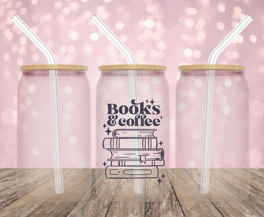 Books and Coffee UV DTF Decal