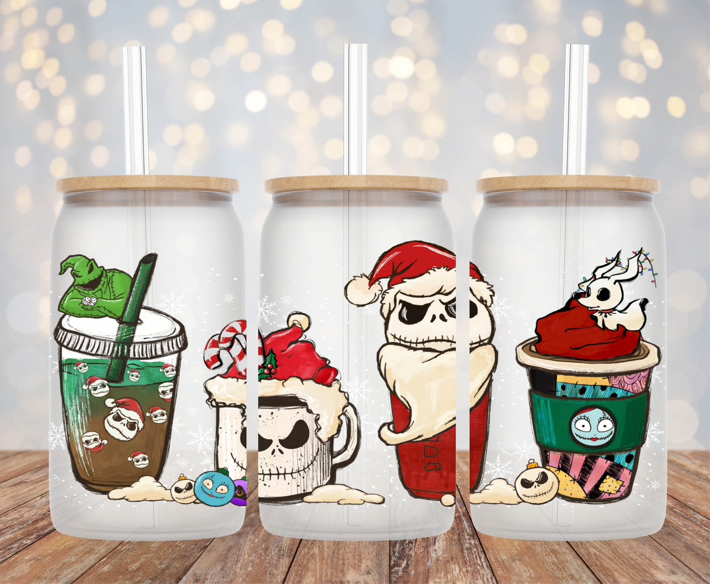 Nightmare Christmas Lattes UV DTF Wrap