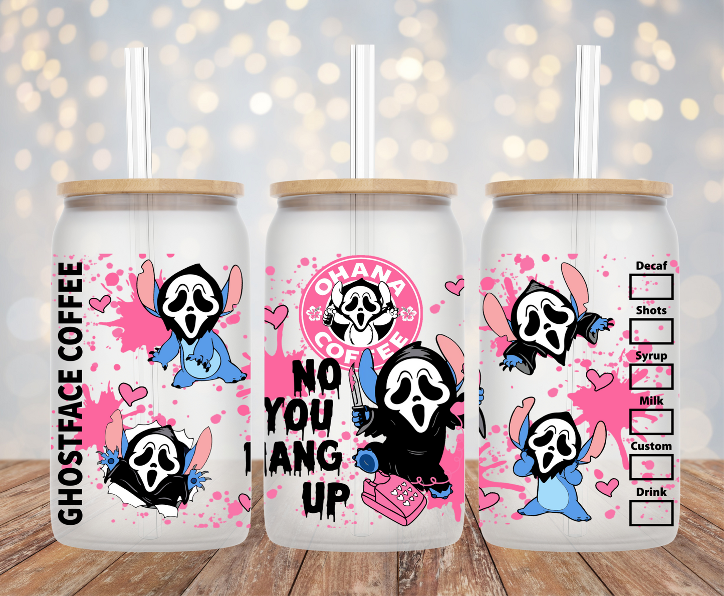 Alien Ghostface Coffee UV DTF Wrap