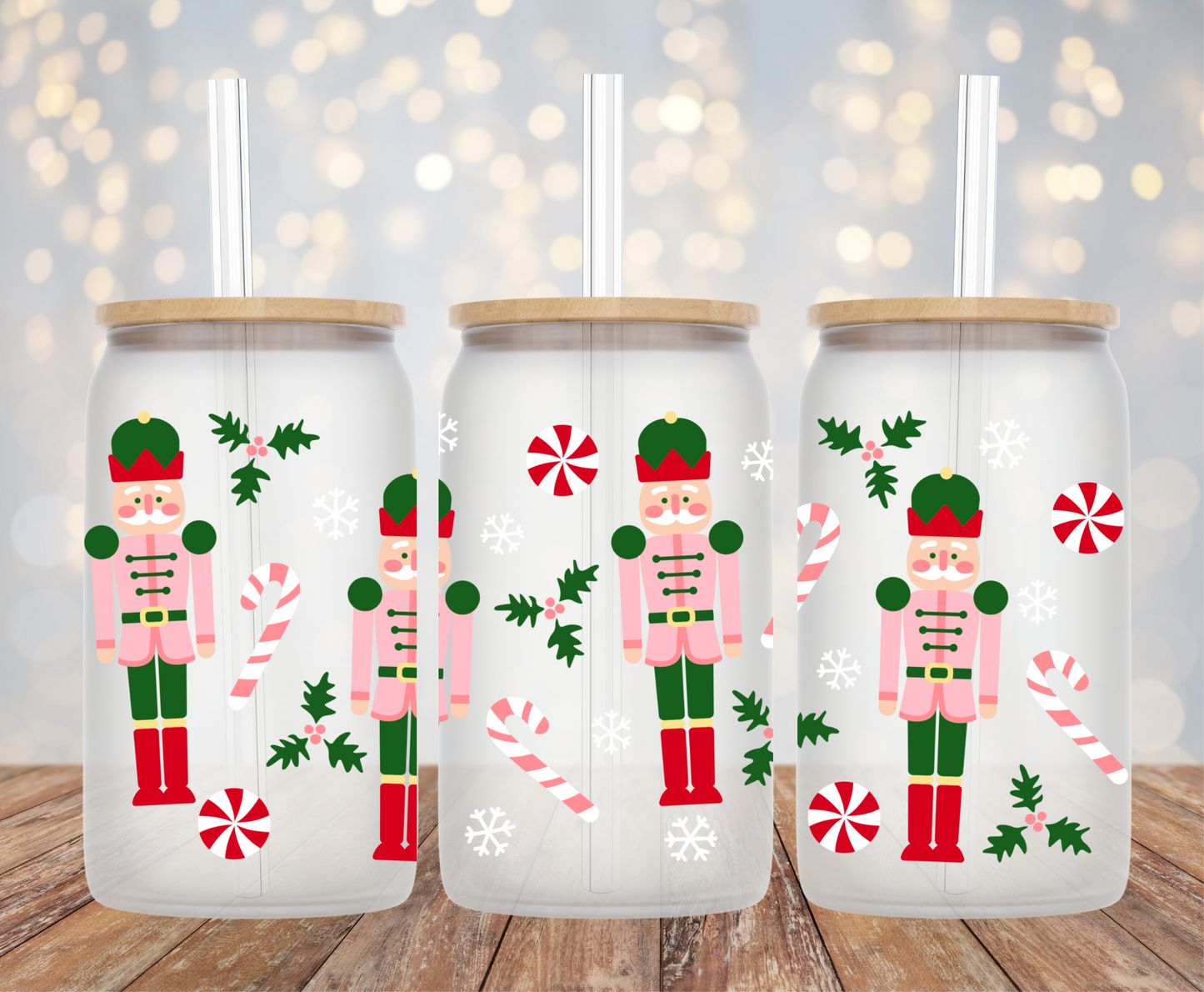 Nutcrackers and Mistletoe UV DTF Wrap