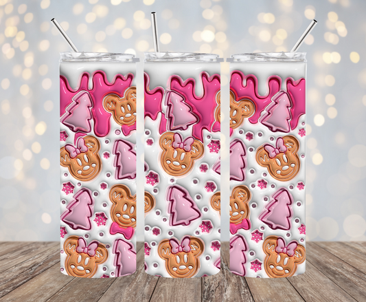 Pink Gingy Christmas 3D Tumbler