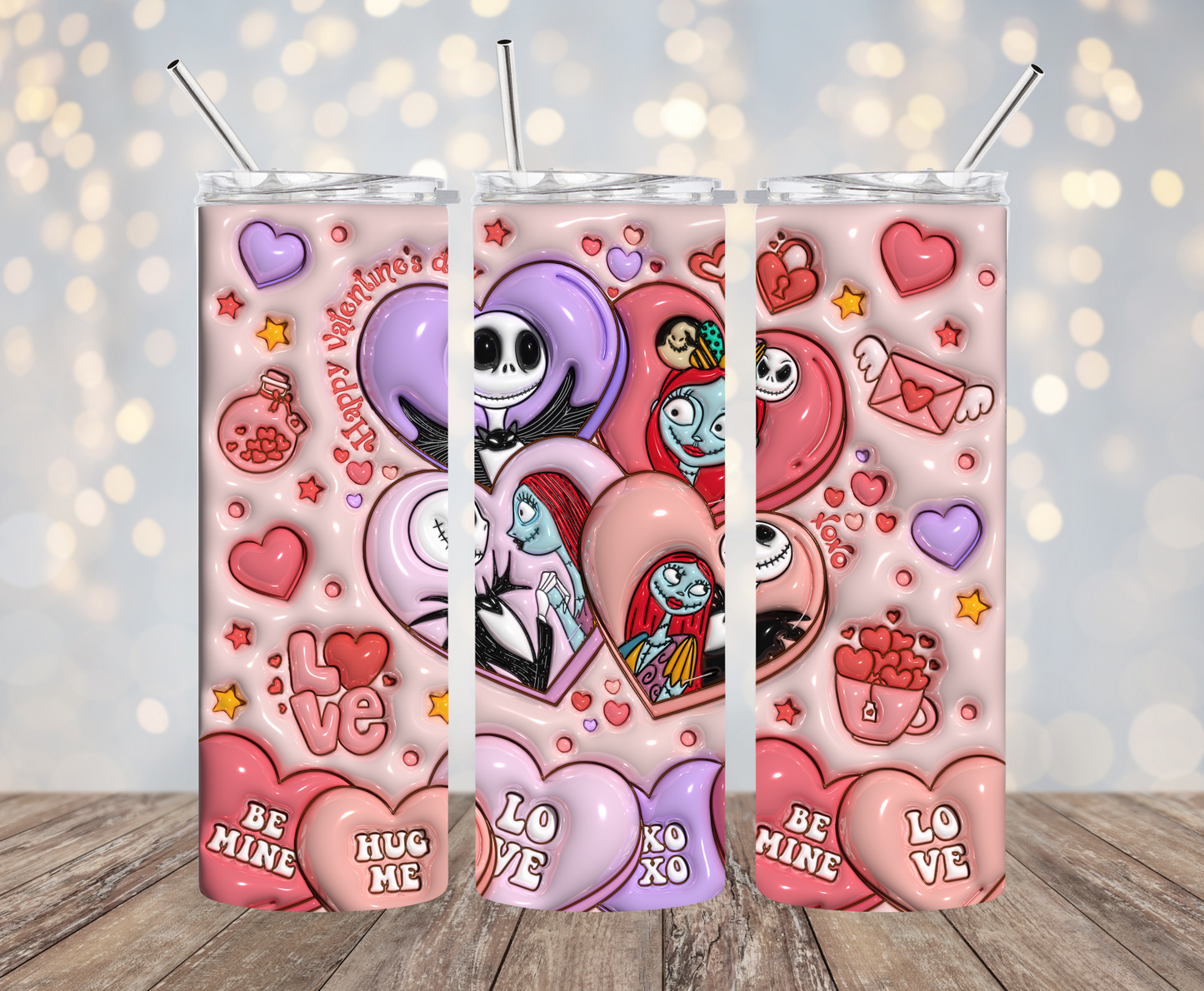 Jack & Sally Love 3D Tumbler