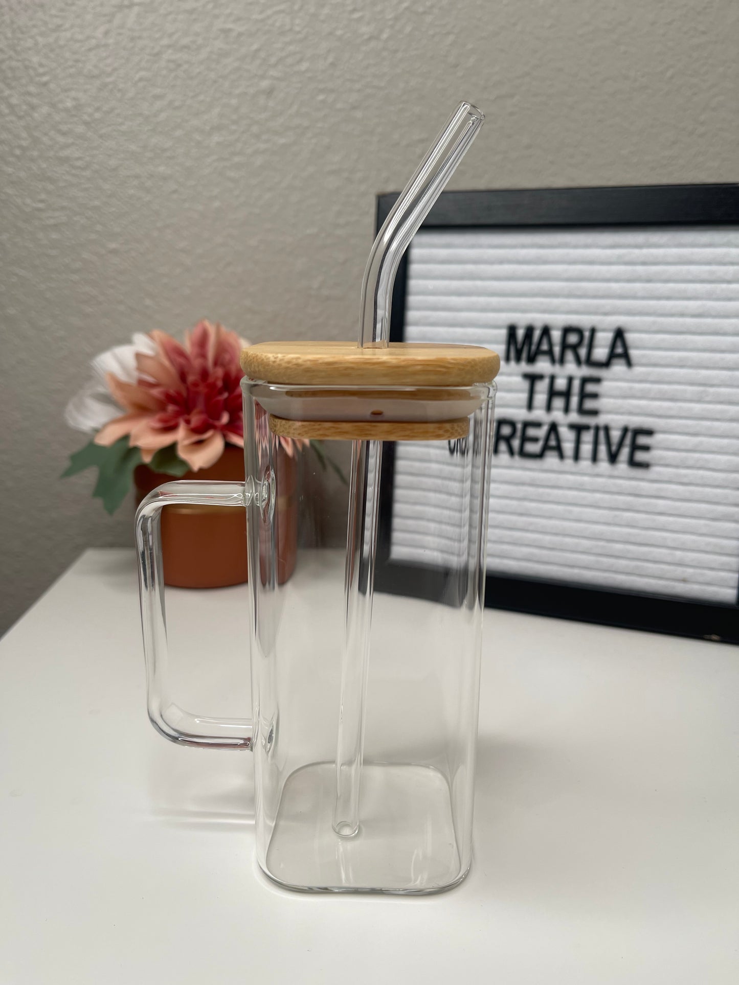 Square 14 oz Glass Mug