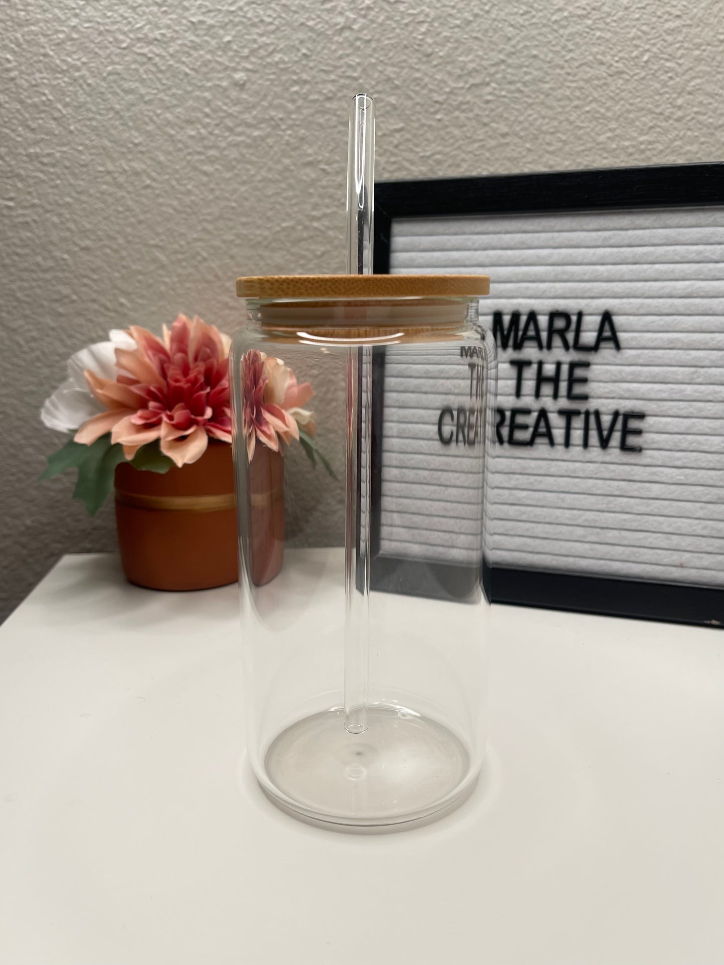 Clear 16 oz Glass Can