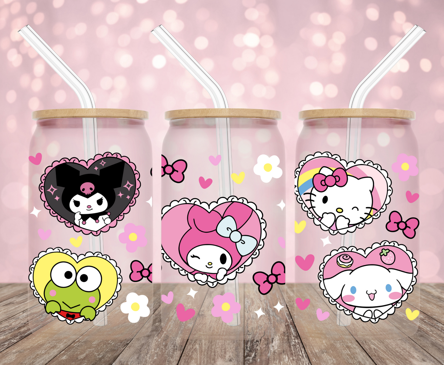 Kawaii Heart Friends UV DTF Wrap