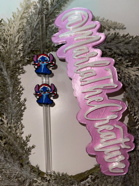 Alien Christmas Straw Topper