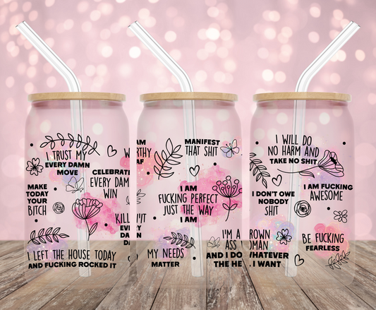 Self Love Affirmations UV DTF Wrap