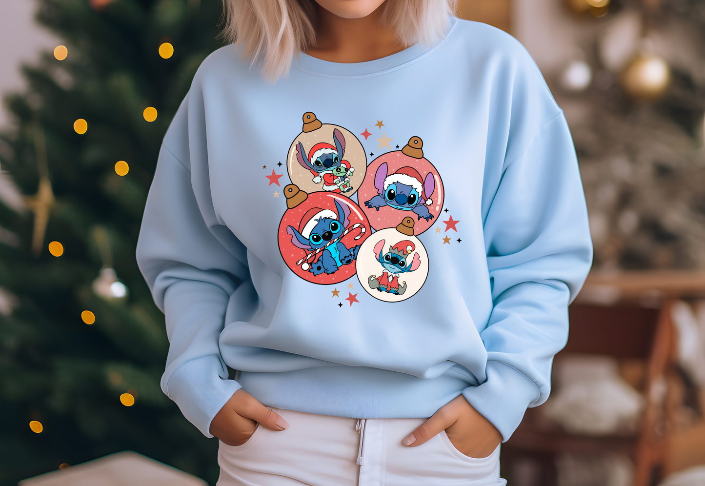 Alien Christmas Ornaments Crewneck