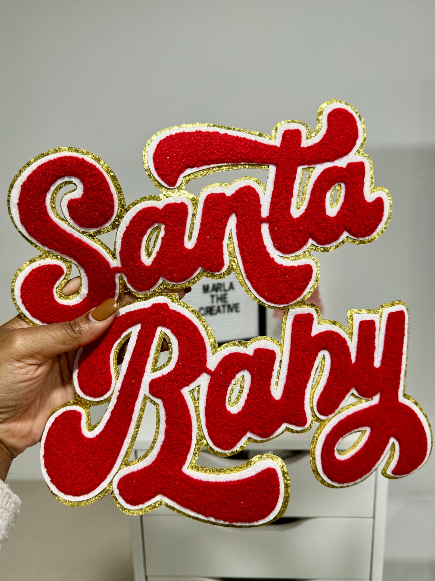 Santa Baby Red Chenille Patch