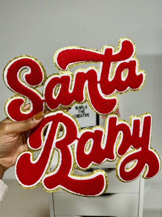Santa Baby Red Chenille Patch