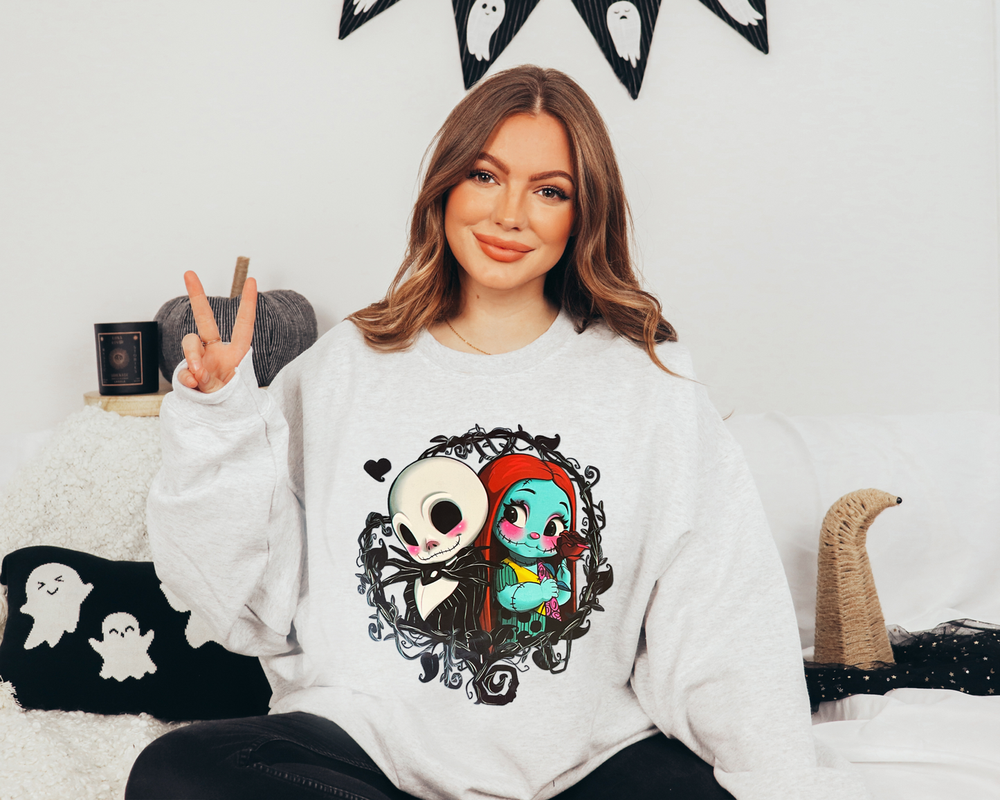 Little Jack and Sally Crewneck (Glow in the Dark)