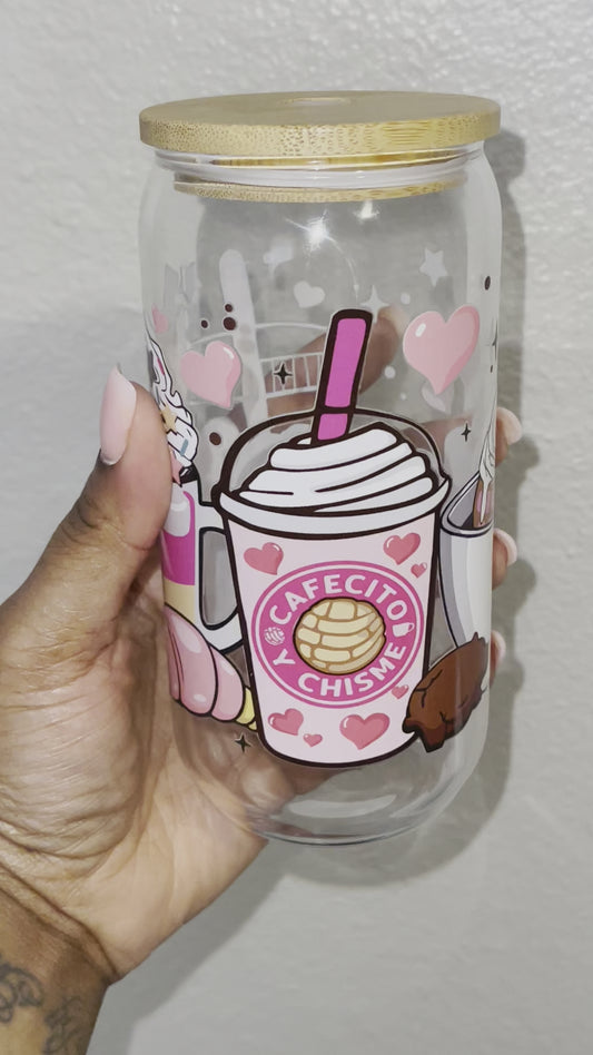 Cafecito Y Chisme Glass Can
