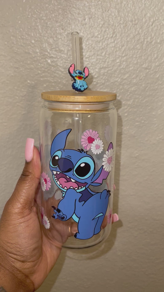 Alien Spring Flowers Glass Can