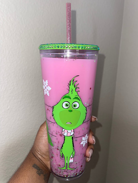 Grinchy Snowglobe Tumbler