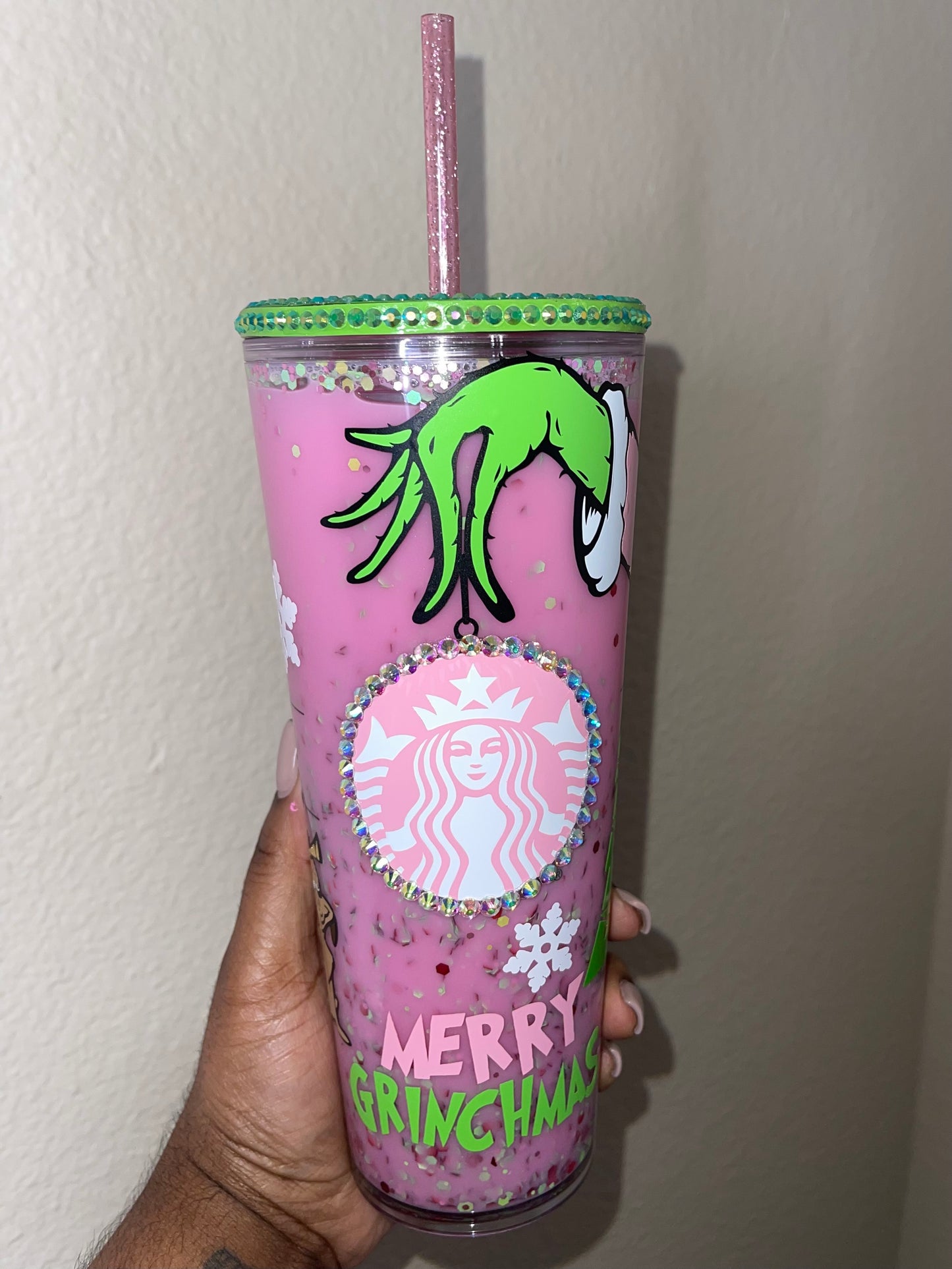 Grinchy Snowglobe Tumbler