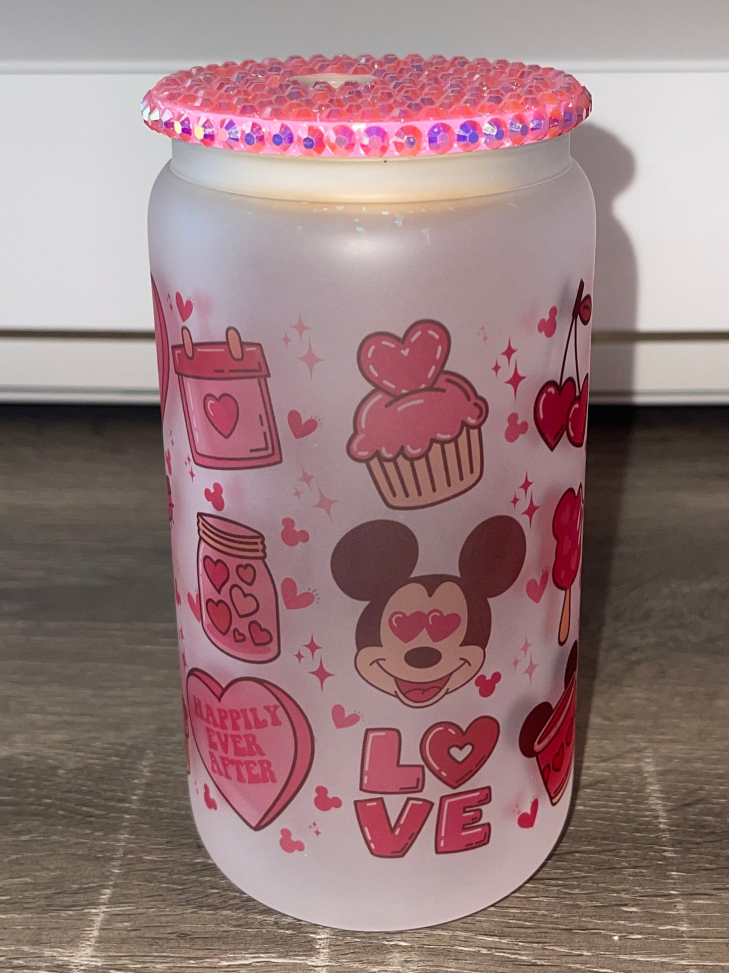 Mouse Love Glass Can