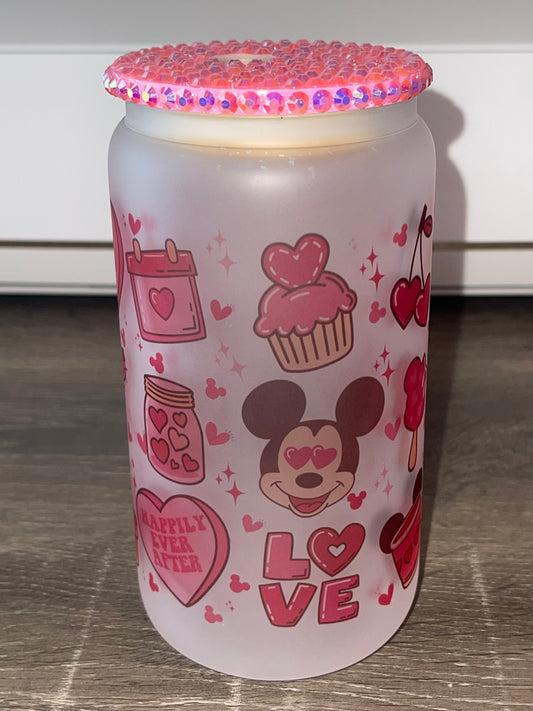 Mouse Love Glass Can