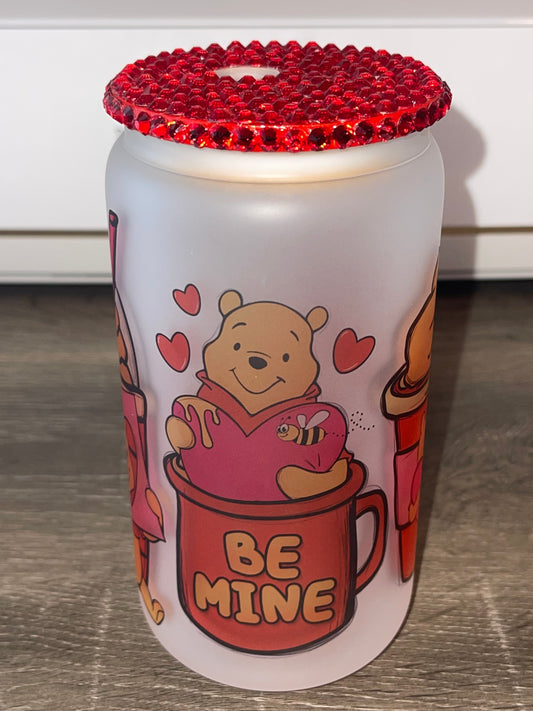 Bear Love Glass Can