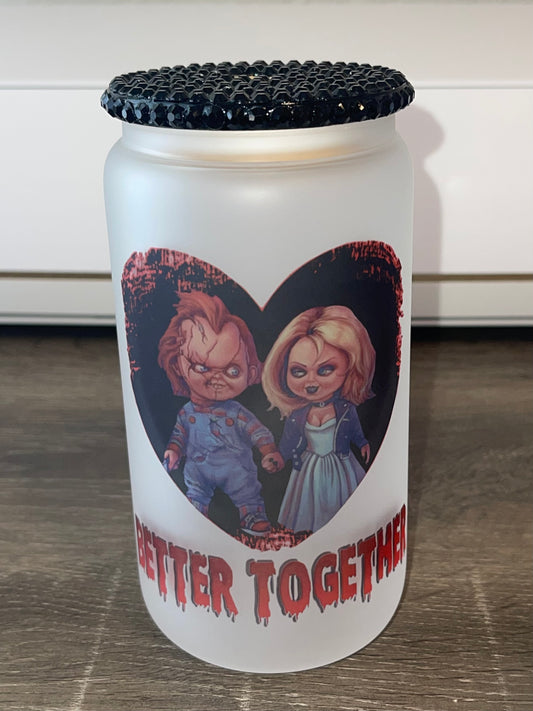 Chucky and Tiffany Glass Can