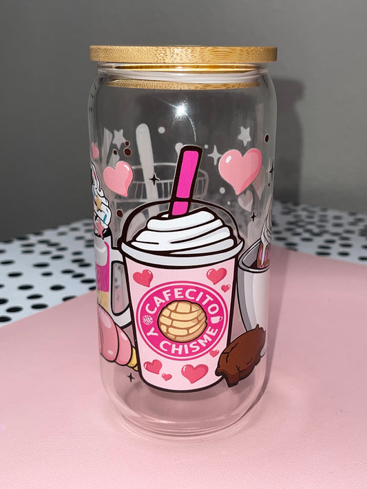Cafecito Y Chisme Glass Can