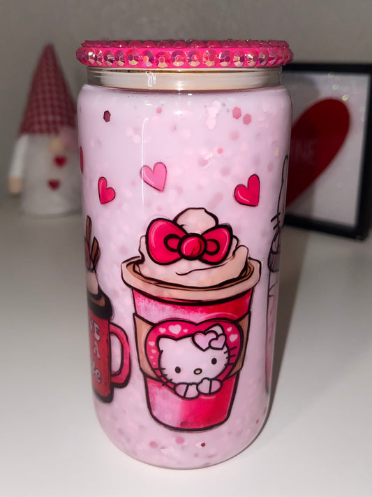 Kitty Latte Love Snowglobe Can