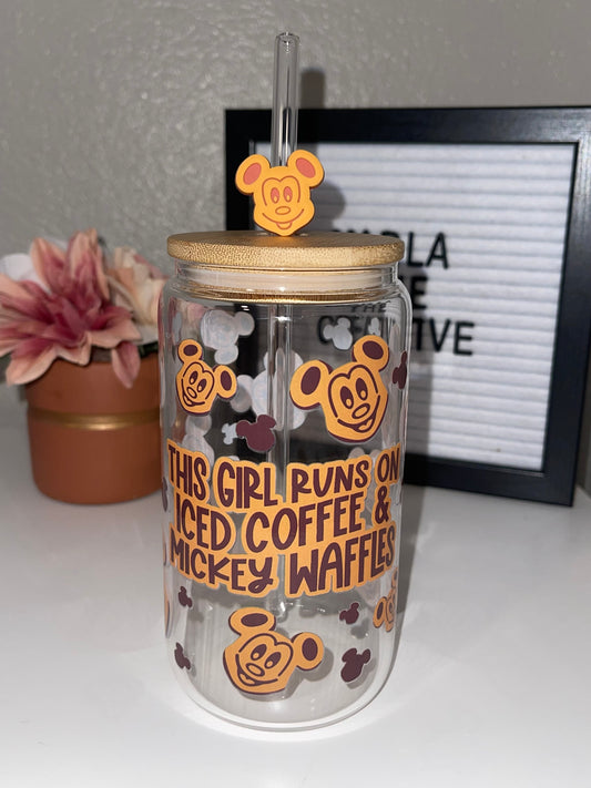 Coffee and Mouse Waffles Glass Can